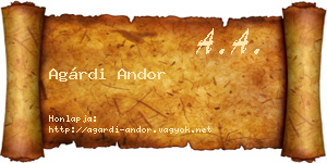Agárdi Andor névjegykártya